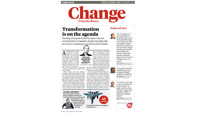 Utility Week Live: transformation is on the agenda